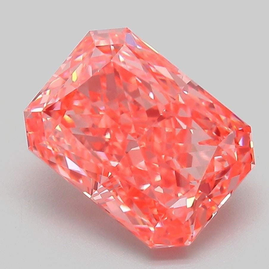 IGI Radiant 3.26ct Fancy Vivid Pink VVS2 Loose Lab Diamond: IGI Radiant 3.26ct Fancy Vivid Pink VVS2 Loose Lab Diamond Experience the breathtaking beauty of nature in a lab-grown diamond, certified by IGI as a Fancy Vivid Pink VVS2 with exceptional cut, color,