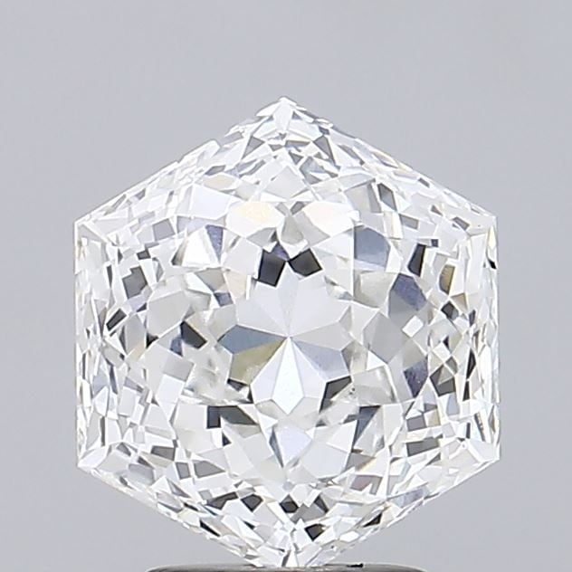 IGI Hexagonal 4.1ct F VVS2 Loose Lab Diamond: IGI Hexagonal 4.1ct F VVS2 Loose Lab Diamond A stunning lab-grown diamond, certified by the International Gemological Institute (IGI), boasts exceptional clarity and color. Weighing 4.1 carats with a