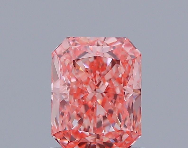 IGI Radiant 1.2ct Fancy Intense Orangey Pink VVS2 Loose Lab Diamond: IGI Radiant 1.2ct Fancy Intense Orangey Pink VVS2 Loose Lab Diamond Experience the vibrant beauty of nature with this stunning 1.2ct Fancy Intense Orangey Pink VVS2 lab-grown diamond, certified by IGI