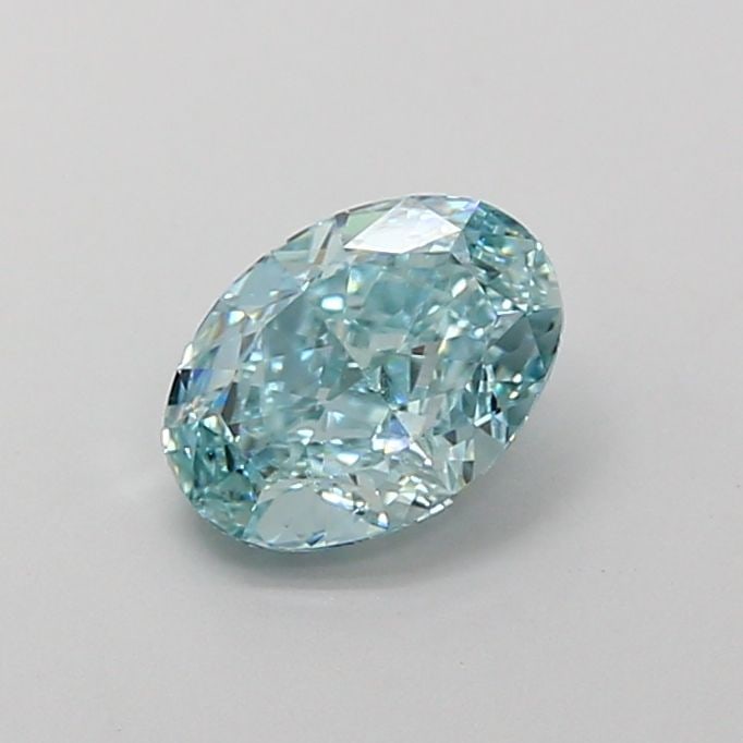 IGI Oval 1.1ct Fancy Intense Greenish Blue IF Loose Lab Diamond: IGI Oval 1.1ct Fancy Intense Greenish Blue IF Loose Lab Diamond Experience the breathtaking beauty of a lab-grown diamond, certified by IGI as Fancy Intense Greenish Blue IF. This stunning 1.1ct oval-