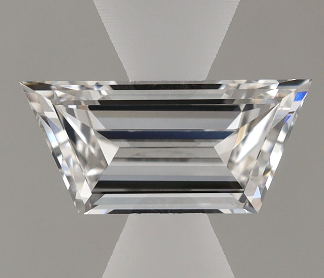 Loose Lab Diamond - Trapezoid 0.36ct F VVS2: Loose Lab Diamond - Trapezoid 0.36ct F VVS2 Experience the brilliance of a lab-grown diamond, certified F color and VVS2 clarity, with exceptional cut and polish. This rare 0.36ct trapezoid-cut