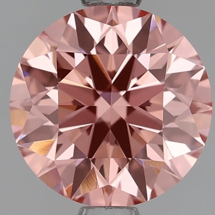 Loose Lab Diamond - Round 1.57ct Fancy Orangey Pink VVS1: Loose Lab Diamond - Round 1.57ct Fancy Orangey Pink VVS1 Experience the vibrant beauty of a lab-grown Fancy Orangey Pink diamond, boasting an exceptional 1.57ct cut with EX symmetry and VVS1 clarity