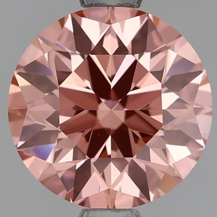 Loose Lab Diamond - Round 1.55ct Fancy Orangey Pink VVS2: Loose Lab Diamond - Round 1.55ct Fancy Orangey Pink VVS2 A stunning Fancy Orangey Pink lab diamond, weighing 1.55 carats, boasts exceptional clarity with a VVS2 grade and vibrant color that's sure to