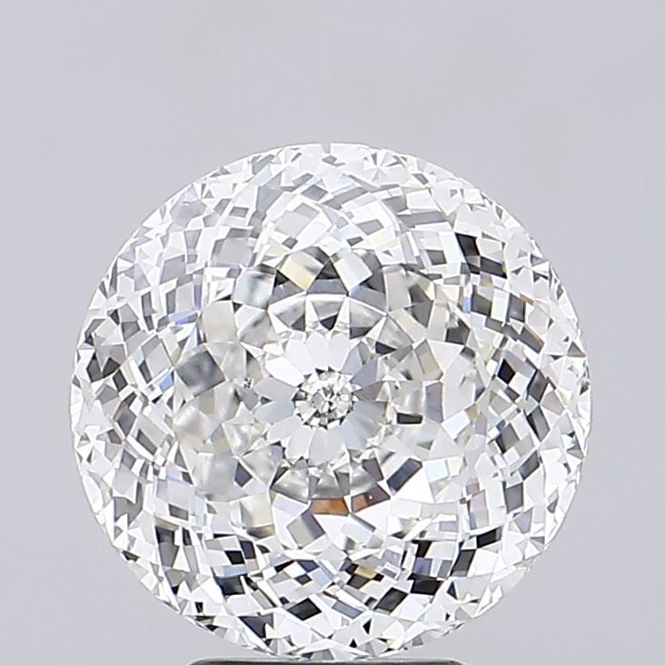 IGI Round 5.54ct F VVS2 Diamond: IGI Round 5.54ct F VVS2 Diamond Experience the unparalleled brilliance of this stunning, lab-grown IGI Round diamond, boasting an impressive 5.54 carats in its exceptional VVS2 clarity and F color gra