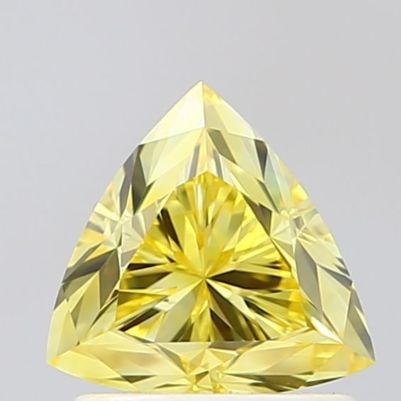 Loose Lab Diamond - IGI Triangular 1.08ct Fancy Vivid Yellow VVS2: Loose Lab Diamond - IGI Triangular 1.08ct Fancy Vivid Yellow VVS2 Experience the brilliance of a lab-grown diamond, certified by IGI as Fancy Vivid Yellow with exceptional clarity and polish. This 1.0