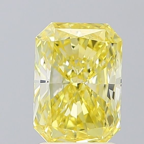 IGI Radiant 1.71ct Fancy Vivid Yellow VVS2 Loose Lab Diamond: IGI Radiant 1.71ct Fancy Vivid Yellow VVS2 Loose Lab Diamond Experience the brilliance of nature in this stunning 1.71ct Fancy Vivid Yellow VVS2 loose lab diamond, certified by IGI and boasting except