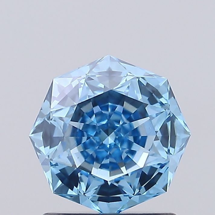 IGI Octagonal 1.03ct Fancy Vivid Blue VVS1 Loose Lab Diamond: IGI Octagonal 1.03ct Fancy Vivid Blue VVS1 Loose Lab Diamond Experience the rare beauty of a Fancy Vivid Blue lab diamond, boasting an exceptional 1.03ct cut with a VVS1 clarity and VG polish. This