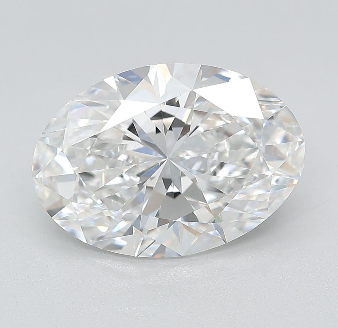 IGI Oval Diamond 5.17ct E VVS2: IGI Oval Diamond 5.17ct E VVS2 Experience the exceptional beauty of this stunning 5.17ct IGI Oval Diamond, boasting an impressive EX polish and symmetry, with a vibrant E color and clarity grade of VV