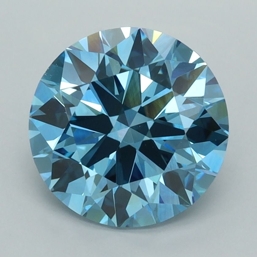IGI Round 2.7ct Fancy Vivid Blue VVS2 Ideal Loose Lab Diamond: IGI Round 2.7ct Fancy Vivid Blue VVS2 Ideal Loose Lab Diamond Experience the breathtaking beauty of a lab-grown Fancy Vivid Blue diamond, certified by the International Gemological Institute (IGI) as