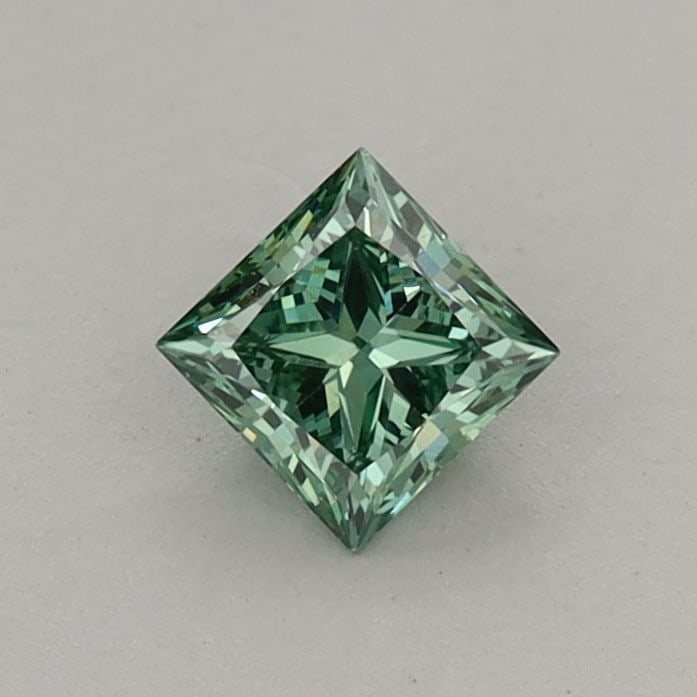 IGI Princess 0.41ct Fancy Vivid Green VVS2 Loose Lab Diamond: IGI Princess 0.41ct Fancy Vivid Green VVS2 Loose Lab Diamond Experience the unique beauty of a Fancy Vivid Green lab diamond, certified by the International Gemological Institute (IGI). This stunning