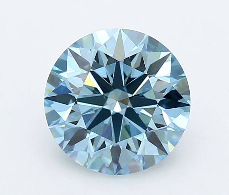 IGI Round 2.02ct Fancy Vivid Blue VVS2 Ideal Loose Lab Diamond: IGI Round 2.02ct Fancy Vivid Blue VVS2 Ideal Loose Lab Diamond Experience the breathtaking beauty of a lab-grown Fancy Vivid Blue diamond, certified by the International Gemological Institute (IGI). T