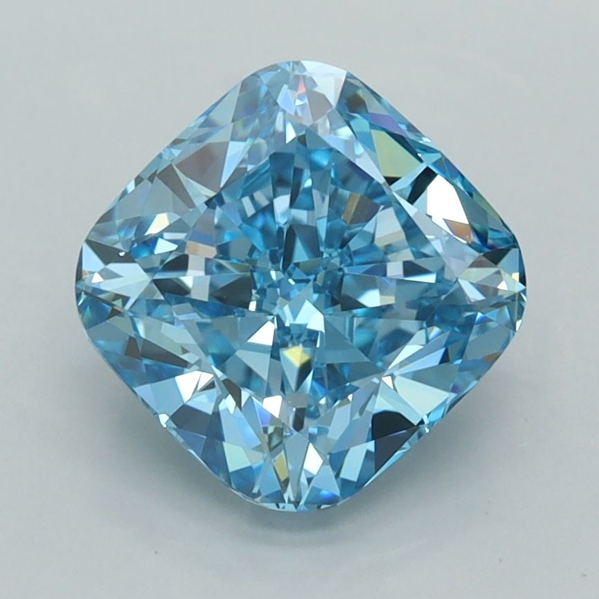 Loose Lab Diamond - IGI Cushion Modified 2.52ct Fancy Vivid Blue VVS2: Loose Lab Diamond - IGI Cushion Modified 2.52ct Fancy Vivid Blue VVS2 Experience the breathtaking beauty of a lab-grown Fancy Vivid Blue diamond, certified by the International Gemological Institute (