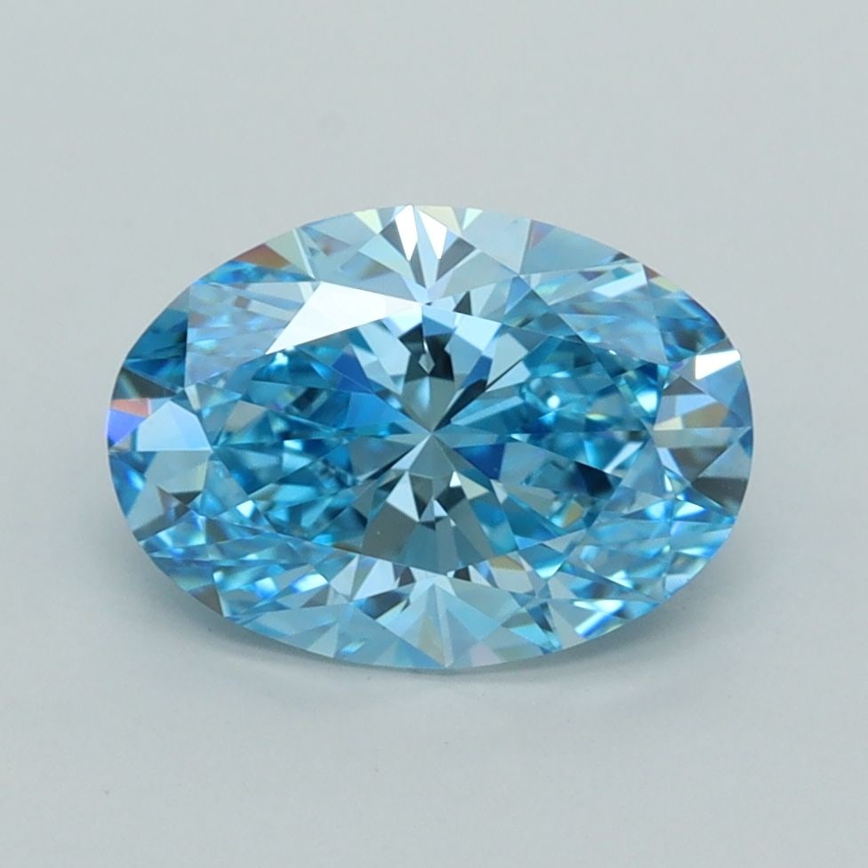 IGI Oval 2.06ct Fancy Vivid Blue VVS2 Loose Lab Diamond: IGI Oval 2.06ct Fancy Vivid Blue VVS2 Loose Lab Diamond Experience the rare beauty of a Fancy Vivid Blue diamond, one of the most coveted colors in the world of gemstones. This exquisite 2.06ct lab-gr