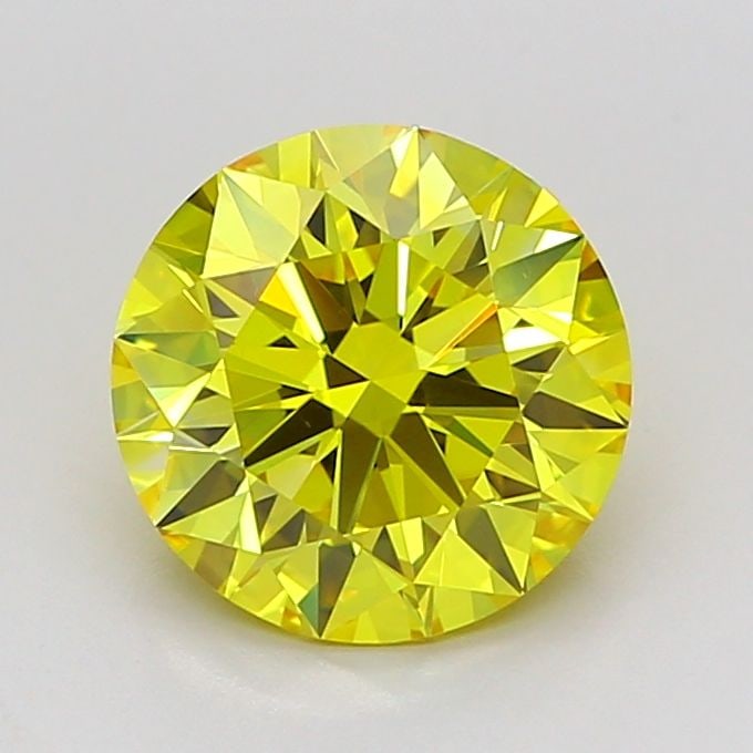 IGI Round 2.09ct Fancy Vivid Yellow VVS1 Loose Lab Diamond: IGI Round 2.09ct Fancy Vivid Yellow VVS1 Loose Lab Diamond Experience the brilliance of nature in a lab-grown diamond, certified by IGI as Fancy Vivid Yellow with exceptional clarity and cut. This 2.0