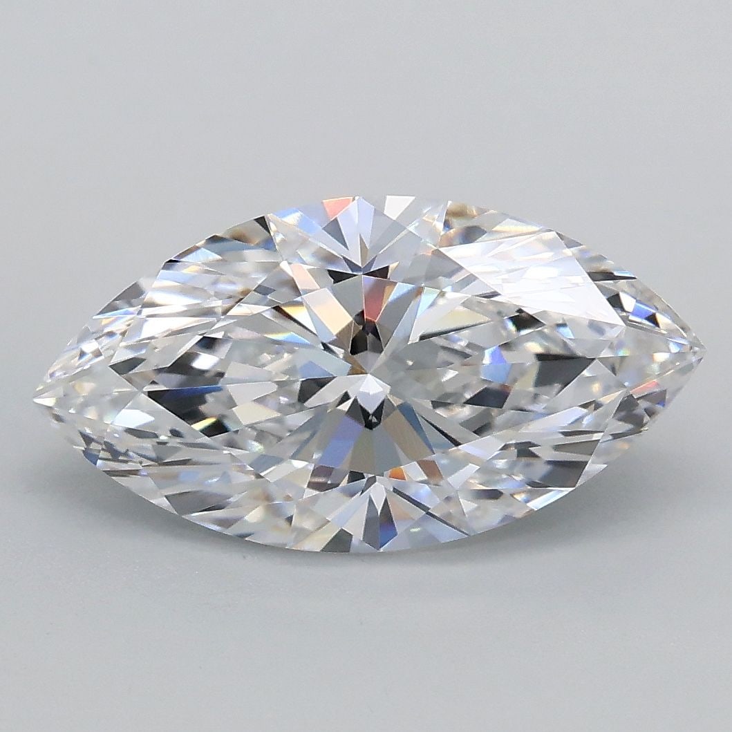 IGI Marquise 2.09ct D VVS2 Loose Lab Diamond: IGI Marquise 2.09ct D VVS2 Loose Lab Diamond A rare opportunity to own a truly unique gem, this 2.09ct IGI marquise lab diamond boasts exceptional clarity (VVS2) and color (D), with a flawless polish