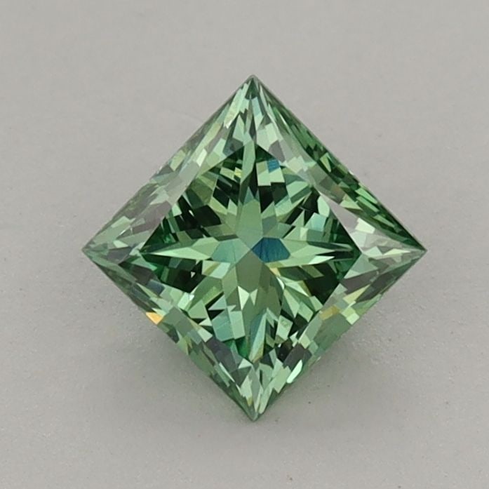 IGI Princess 0.72ct Fancy Vivid Green VVS2 Loose Lab Diamond: IGI Princess 0.72ct Fancy Vivid Green VVS2 Loose Lab Diamond Experience the rare beauty of a Fancy Vivid Green diamond, one of the most vibrant and sought-after colors in the world of gemstones. This