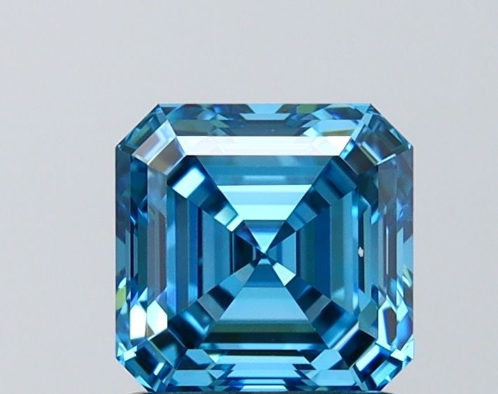IGI Asscher 1.55ct Fancy Vivid Blue VVS1 Loose Lab Diamond: IGI Asscher 1.55ct Fancy Vivid Blue VVS1 Loose Lab Diamond Experience the unparalleled beauty of nature with this stunning IGI-certified Fancy Vivid Blue VVS1 loose lab diamond, boasting exceptional c