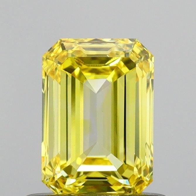 Loose Lab Diamond - IGI Emerald 0.77ct Fancy Vivid Yellow VVS2: Loose Lab Diamond - IGI Emerald 0.77ct Fancy Vivid Yellow VVS2 Experience the brilliance of a lab-grown diamond, certified by IGI as Fancy Vivid Yellow with exceptional clarity and polish. This 0.77ct