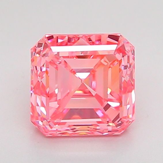 IGI Asscher 1.51ct Fancy Vivid Pink VVS2 Loose Lab Diamond: IGI Asscher 1.51ct Fancy Vivid Pink VVS2 Loose Lab Diamond Experience the rare beauty of a Fancy Vivid Pink diamond, one of the most coveted colors in the world of gemstones. This stunning 1.51ct lab-