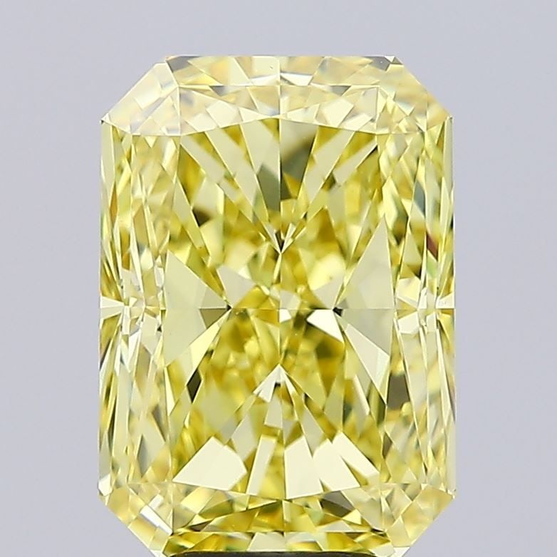 IGI Radiant 5.51ct Fancy Intense Yellow VVS2 Loose Lab Diamond: IGI Radiant 5.51ct Fancy Intense Yellow VVS2 Loose Lab Diamond Experience the vibrant beauty of nature in this stunning 5.51ct Fancy Intense Yellow VVS2 lab-grown diamond, certified by IGI and boastin