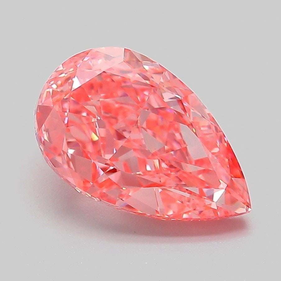 Loose Lab Diamond - IGI Pear 2.59ct Fancy Vivid Pink VVS2: Loose Lab Diamond - IGI Pear 2.59ct Fancy Vivid Pink VVS2 Experience the rare beauty of a lab-grown diamond, certified by the International Gemological Institute (IGI) as Fancy Vivid Pink, with except