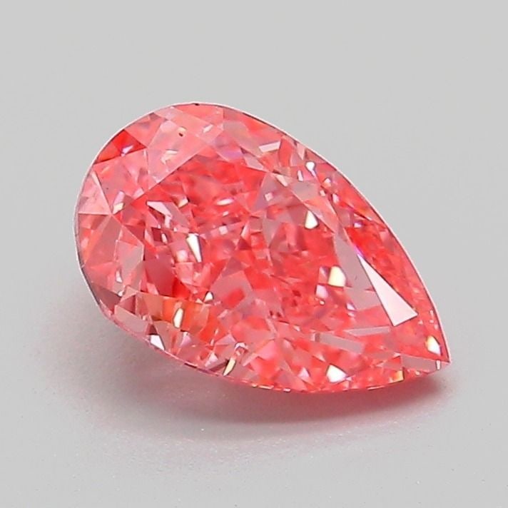 Loose Lab Diamond - IGI Pear 1.08ct Fancy Vivid Pink VVS2: Loose Lab Diamond - IGI Pear 1.08ct Fancy Vivid Pink VVS2 Experience the unparalleled beauty of a lab-grown diamond, certified by the International Gemological Institute (IGI) as Fancy Vivid Pink, wit