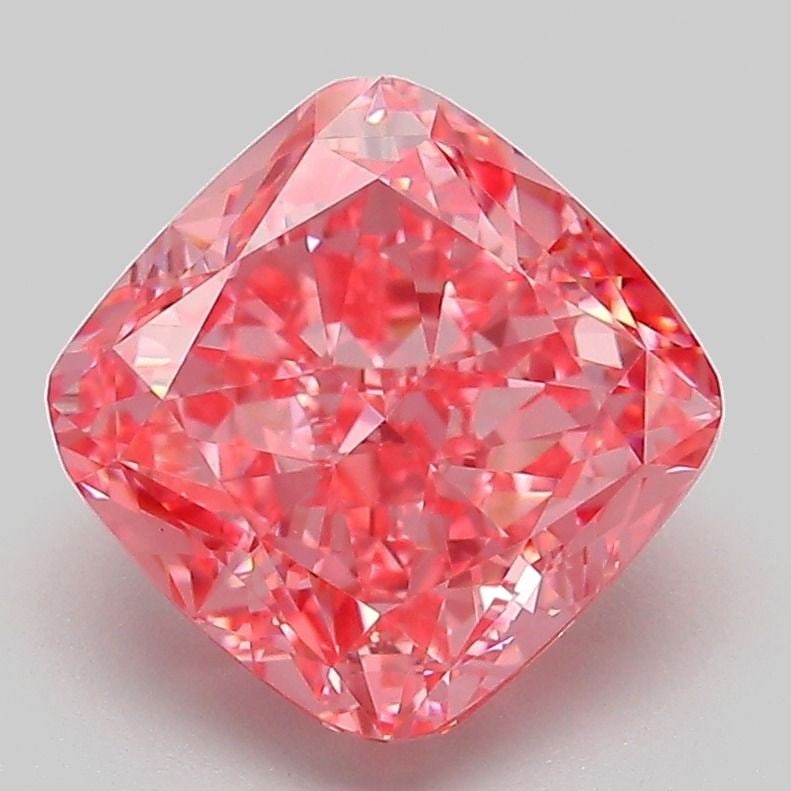 Loose Lab Diamond - IGI Cushion Modified 3.11ct Fancy Vivid Pink VVS2: Loose Lab Diamond - IGI Cushion Modified 3.11ct Fancy Vivid Pink VVS2 Experience the rare beauty of a Fancy Vivid Pink lab-grown diamond, certified by IGI as 3.11ct in size and boasting exceptional cl