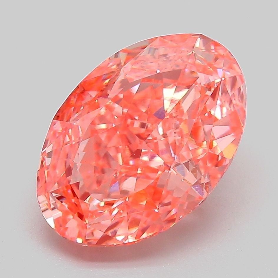 IGI Oval 4.14ct Fancy Vivid Pink VVS2 Loose Lab Diamond: IGI Oval 4.14ct Fancy Vivid Pink VVS2 Loose Lab Diamond Experience the unparalleled beauty of a lab-grown diamond, certified by IGI as Fancy Vivid Pink with exceptional clarity and cut. This stunning