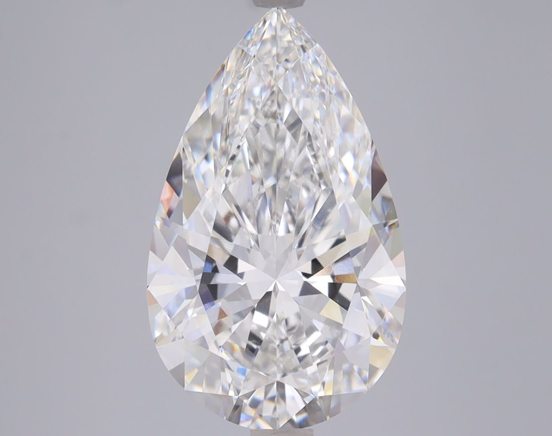 Loose Lab Diamond - IGI Pear 5.0ct F VVS2: Loose Lab Diamond - IGI Pear 5.0ct F VVS2 A stunning lab-grown pear-shaped diamond, certified by the International Gemological Institute (IGI) as F color and VVS2 clarity, boasts exceptional cut