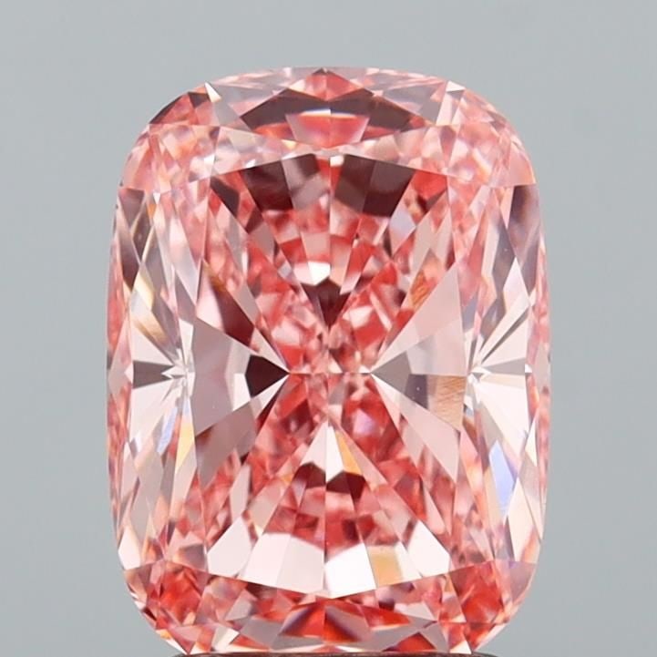 Loose Lab Diamond - IGI Cushion Modified 2.51ct Fancy Vivid Pink VVS2: Loose Lab Diamond - IGI Cushion Modified 2.51ct Fancy Vivid Pink VVS2 Experience the rare beauty of a lab-grown diamond, certified by IGI as a Fancy Vivid Pink gemstone with exceptional clarity and po
