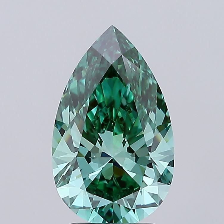 Loose Lab Diamond - IGI Pear 3.09ct Fancy Vivid Green VVS2: Loose Lab Diamond - IGI Pear 3.09ct Fancy Vivid Green VVS2 A true gem for the modern collector, this exquisite loose lab diamond boasts an unparalleled Fancy Vivid Green hue, rivaling the rarest of na