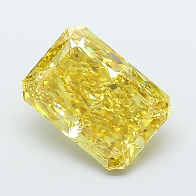 IGI Radiant 5.1ct Fancy Vivid Yellow VVS2 Loose Lab Diamond: IGI Radiant 5.1ct Fancy Vivid Yellow VVS2 Loose Lab Diamond Experience the radiant beauty of a lab-grown diamond, expertly cut to maximize its vibrant yellow hue and exceptional clarity. This 5.1ct Fa