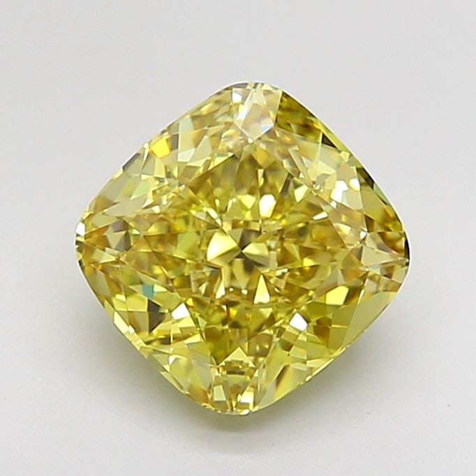 IGI Cushion Modified 2.56ct Fancy Intense Yellow VVS2 Loose Lab Diamond: IGI Cushion Modified 2.56ct Fancy Intense Yellow VVS2 Loose Lab Diamond Experience the vibrant warmth of a Fancy Intense Yellow diamond, one of the rarest and most coveted colors in nature. This exqui