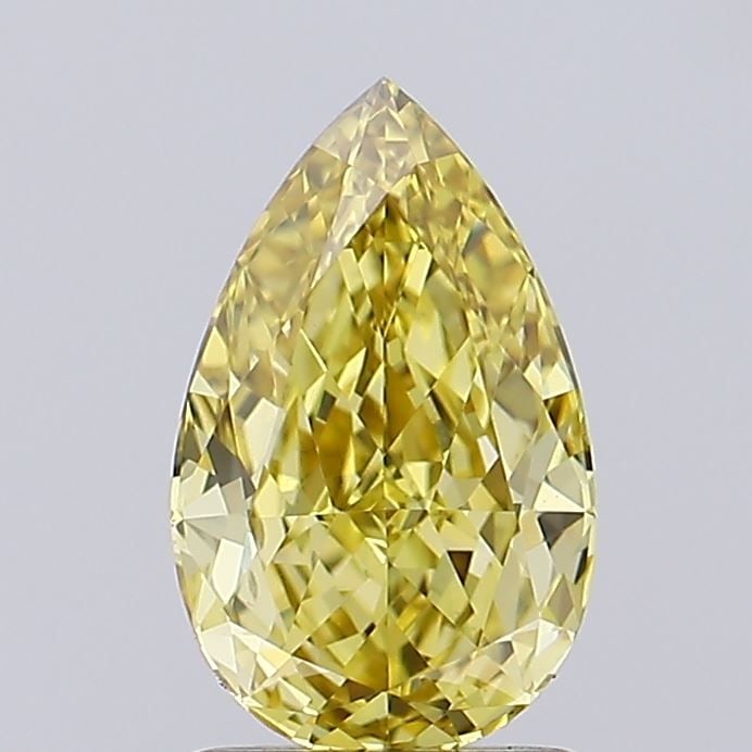 Loose Lab Diamond - IGI Pear 1.51ct Fancy Intense Yellow VVS2: Loose Lab Diamond - IGI Pear 1.51ct Fancy Intense Yellow VVS2 Experience the vibrant warmth of a lab-grown diamond, certified by the International Gemological Institute (IGI) as Fancy Intense Yellow w