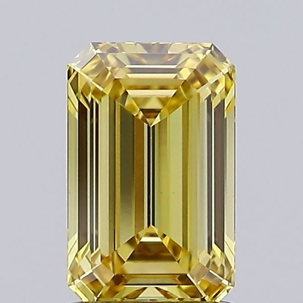 Loose Lab Diamond - IGI Emerald 1.29ct Fancy Intense Yellow VVS2: Loose Lab Diamond - IGI Emerald 1.29ct Fancy Intense Yellow VVS2 Experience the vibrant beauty of nature with this stunning Loose Lab Diamond, certified by IGI as an Emerald 1.29ct Fancy Intense Yello
