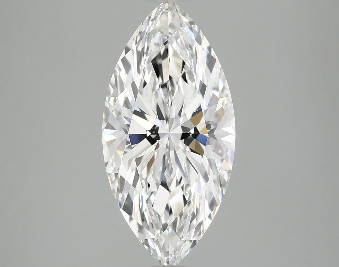 IGI Marquise 3.05ct E VVS2 Diamond: IGI Marquise 3.05ct E VVS2 Diamond Experience the elegance of a lab-grown diamond, certified by IGI as a 3.05ct E VVS2 Marquise cut gemstone with exceptional clarity and polish. Its EX symmetry and EX