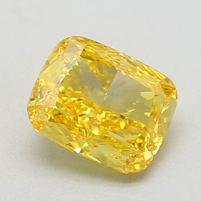 Loose Lab Diamond - IGI Cushion Modified 0.74ct Fancy Vivid Yellow VVS1: Loose Lab Diamond - IGI Cushion Modified 0.74ct Fancy Vivid Yellow VVS1 Experience the brilliance of nature, reimagined in a lab-grown diamond that shines with unparalleled clarity and vibrancy. This