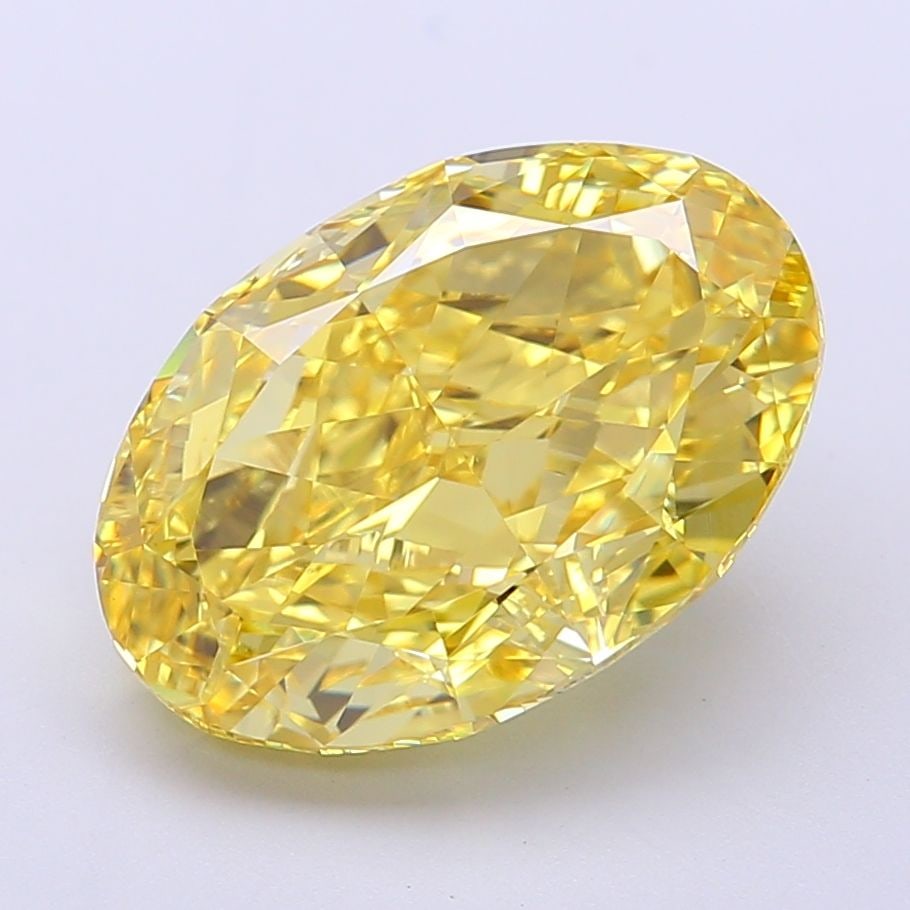 IGI Oval 5.55ct Fancy Vivid Yellow VVS2 Loose Lab Diamond: IGI Oval 5.55ct Fancy Vivid Yellow VVS2 Loose Lab Diamond Experience the brilliance of a lab-grown diamond, certified by the International Gemological Institute (IGI), with this stunning 5.55ct Fancy