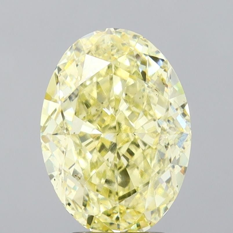 IGI Oval 4.03ct Fancy Light Yellow VVS2 Loose Lab Diamond: IGI Oval 4.03ct Fancy Light Yellow VVS2 Loose Lab Diamond A stunning Fancy Light Yellow VVS2 loose lab diamond, certified by the International Gemological Institute (IGI), boasts exceptional clarity a