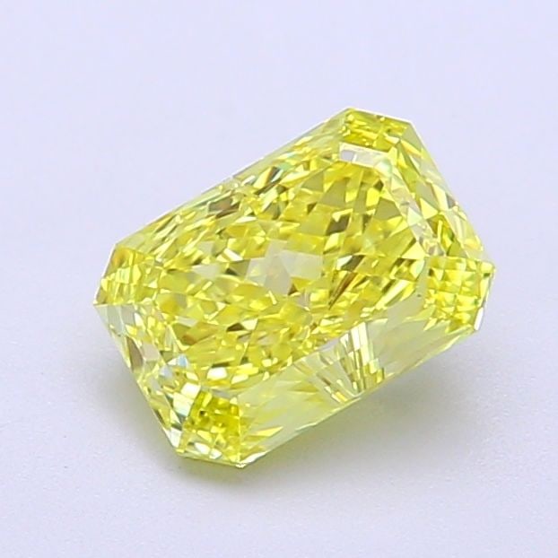 IGI Radiant 1.19ct Fancy Vivid Yellow VVS1 Loose Lab Diamond: IGI Radiant 1.19ct Fancy Vivid Yellow VVS1 Loose Lab Diamond Experience the brilliance of nature in this stunning 1.19ct Fancy Vivid Yellow VVS1 lab-grown diamond, boasting exceptional clarity and col