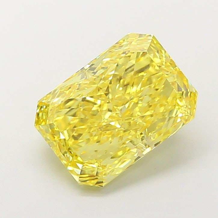 IGI Radiant 5.52ct Fancy Vivid Yellow VVS2 Loose Lab Diamond: IGI Radiant 5.52ct Fancy Vivid Yellow VVS2 Loose Lab Diamond Experience the unparalleled brilliance of this 5.52ct Fancy Vivid Yellow VVS2 lab-grown diamond, boasting exceptional clarity and color tha