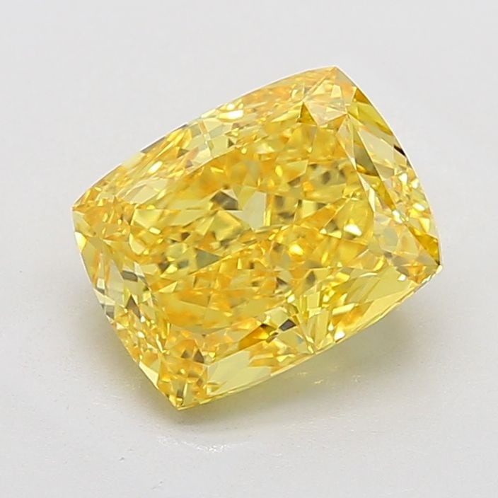Loose Lab Diamond - IGI Cushion Modified 4.02ct Fancy Vivid Yellow VVS2: Loose Lab Diamond - IGI Cushion Modified 4.02ct Fancy Vivid Yellow VVS2 A rare and radiant gem, this 4.02ct Fancy Vivid Yellow Lab diamond boasts exceptional clarity (VVS2) and polish (EX), giving it