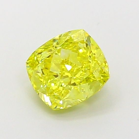 Loose Lab Diamond - IGI Cushion Brilliant 1.52ct Fancy Vivid Yellow VVS1: Loose Lab Diamond - IGI Cushion Brilliant 1.52ct Fancy Vivid Yellow VVS1 Experience the brilliance of nature in a lab-grown diamond, certified by the International Gemological Institute (IGI) as a Fan