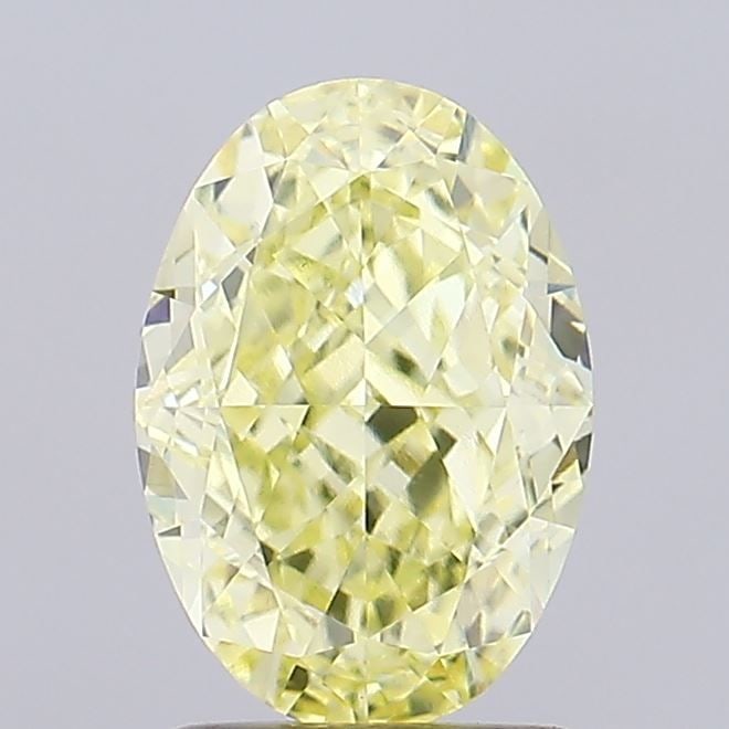 IGI Oval 2.1ct Fancy Yellow VVS2 Loose Lab Diamond: IGI Oval 2.1ct Fancy Yellow VVS2 Loose Lab Diamond This stunning IGI Oval lab diamond boasts exceptional clarity and color, with a Fancy Yellow VVS2 grade that shines bright in the light. Its EX symme
