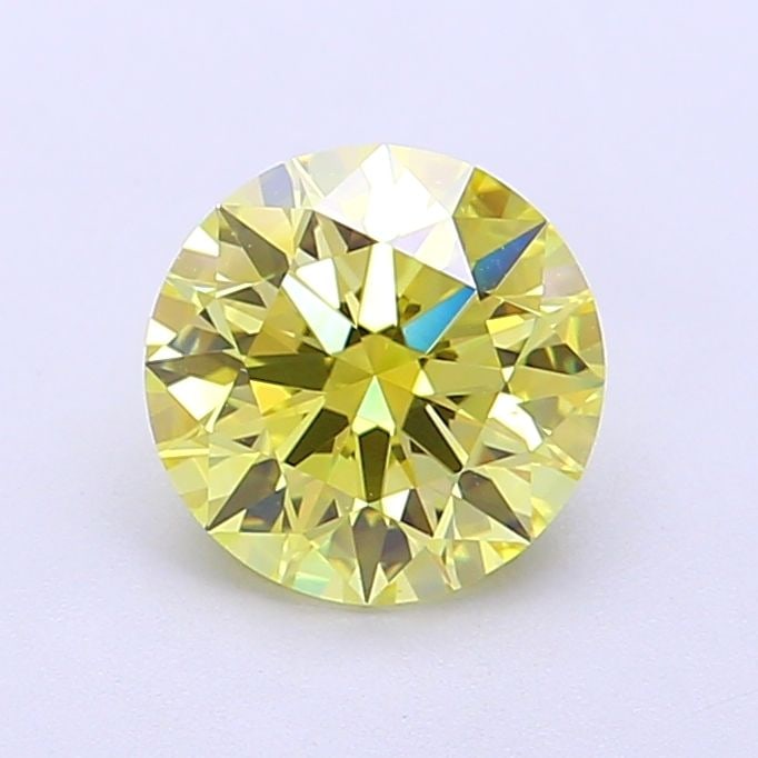 IGI Round 1.36ct Fancy Yellow VVS2 Ideal Loose Lab Diamond: IGI Round 1.36ct Fancy Yellow VVS2 Ideal Loose Lab Diamond Experience the beauty of a lab-grown diamond, certified by IGI as Fancy Yellow VVS2 Ideal, with exceptional cut, color, and clarity. This 1.3