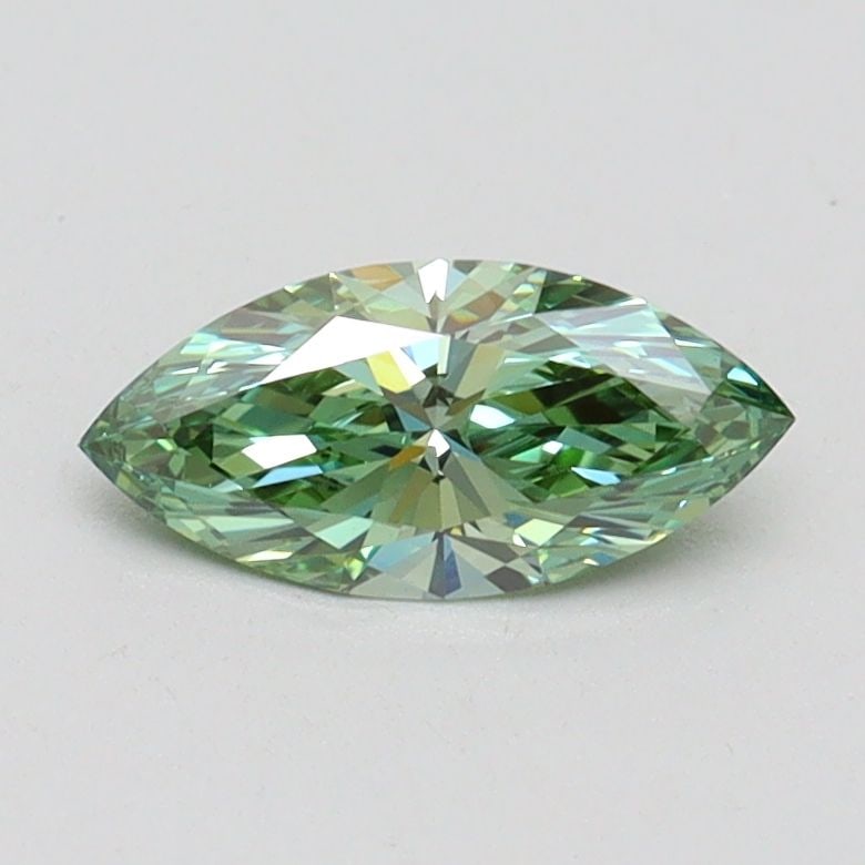 IGI Marquise 0.52ct Fancy Vivid Green VVS2 Loose Lab Diamond: IGI Marquise 0.52ct Fancy Vivid Green VVS2 Loose Lab Diamond Experience the breathtaking beauty of a lab-grown Fancy Vivid Green diamond, certified by IGI and boasting exceptional clarity (VVS2) and c
