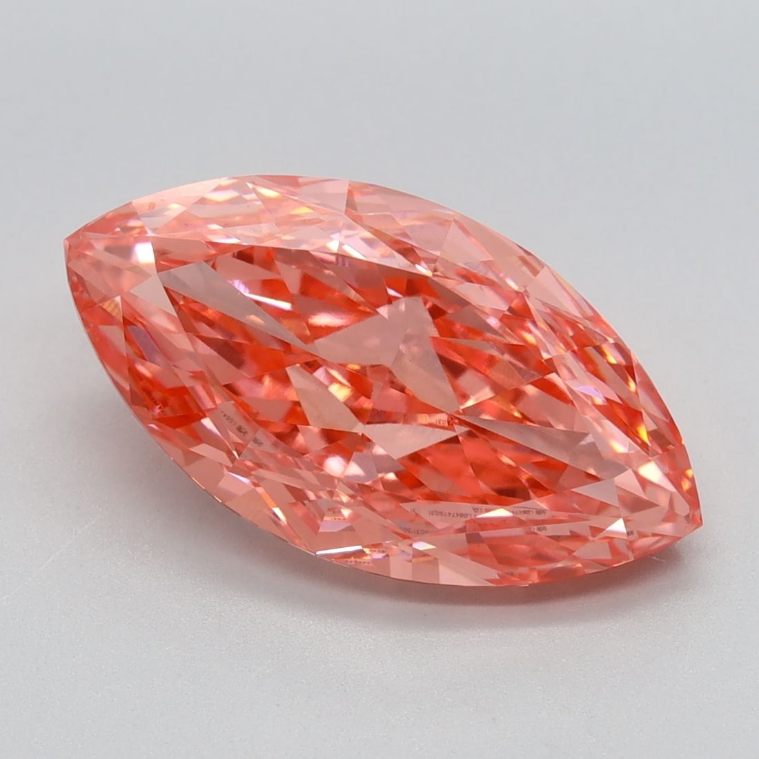 IGI Marquise 4.19ct Fancy Vivid Pink VVS2 Loose Lab Diamond: IGI Marquise 4.19ct Fancy Vivid Pink VVS2 Loose Lab Diamond This stunning Fancy Vivid Pink lab diamond boasts exceptional clarity and color, with a VVS2 grade that ensures maximum brilliance. Measurin