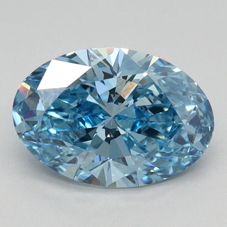 IGI Oval 1.06ct Fancy Vivid Blue VVS2 Loose Lab Diamond: IGI Oval 1.06ct Fancy Vivid Blue VVS2 Loose Lab Diamond Experience the breathtaking beauty of a lab-grown Fancy Vivid Blue diamond, boasting exceptional clarity and polish with its VVS2 certification
