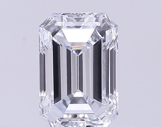 IGI Emerald 0.69ct F VVS2 Loose Lab Diamond: IGI Emerald 0.69ct F VVS2 Loose Lab Diamond Experience the exceptional quality of this IGI-certified, lab-grown emerald-cut diamond, boasting a vibrant F color and VVS2 clarity, making it a true gem f