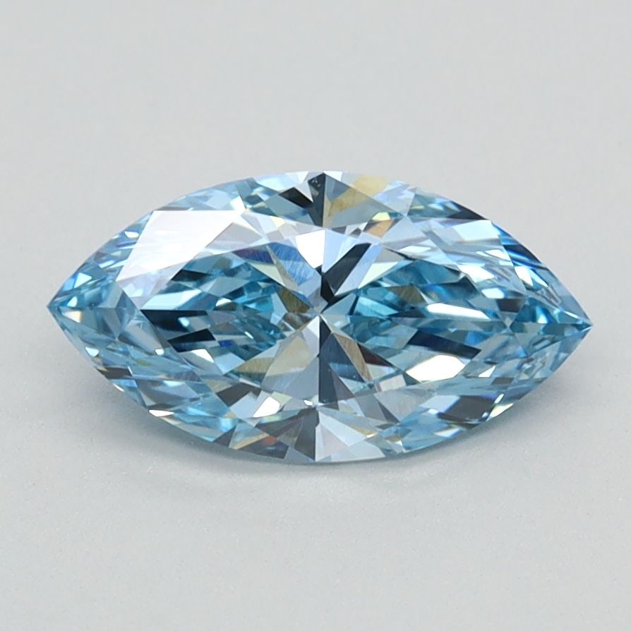 IGI Marquise 0.95ct Fancy Vivid Blue VVS2 Loose Lab Diamond: IGI Marquise 0.95ct Fancy Vivid Blue VVS2 Loose Lab Diamond Experience the rare beauty of a Fancy Vivid Blue diamond, one of the most sought-after colors in the world of gemstones. This 0.95ct lab-gro
